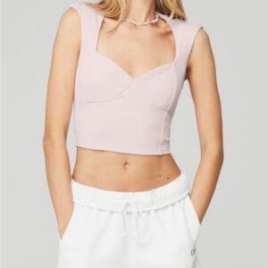 Alo Ribbed Sweetheart short sleeve XS